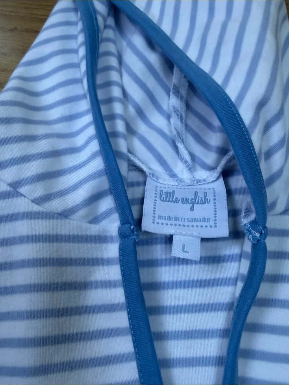Little English Blue & White Striped Hooded Swim Poncho Popover Pool Beach